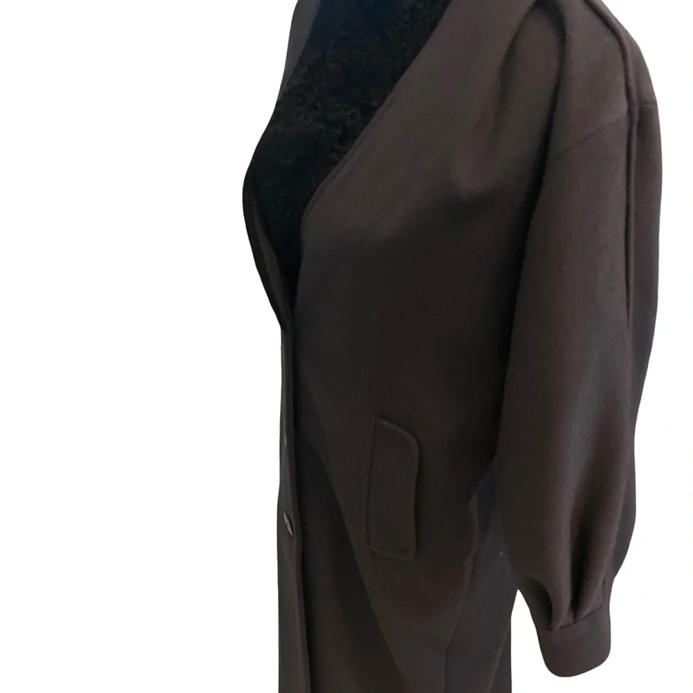 VTG 90s Y2K Portraits Petite Black 100% Wool Coat | Made in USA | Minimalist